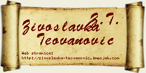 Živoslavka Teovanović vizit kartica